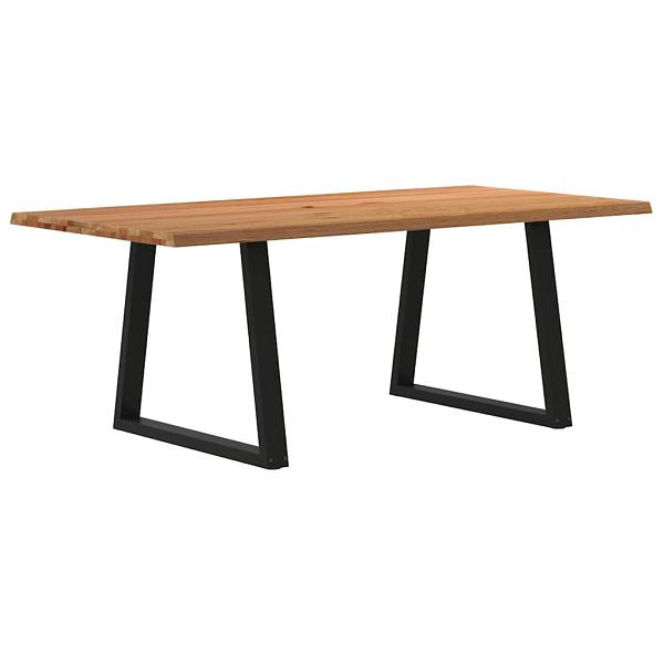 vidaXL Esstisch mit Baumkanten 200x100x74 cm Massivholz Eiche, 3304589