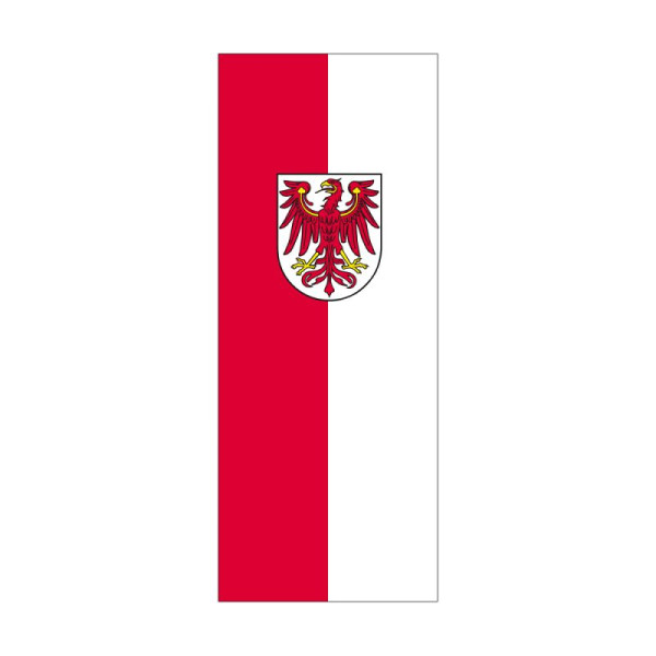 Stein HGS Landesflagge Brandenburg, 300x120cm, mit Kunststoff-Karabiner, FlagTop 160 g/m², für Fahnenmasten 7 m mit Hohlsaum für Ø 4cm Ausleger, 26239