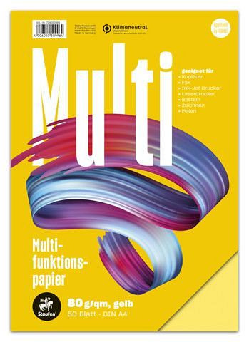 Staufen Multifunktionspapier 7X PLUS - A4, 80 g/qm, gelb, 50 Blatt, 734050996