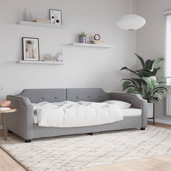 vidaXL Tagesbett Hellgrau 90x200 cm Stoff, 354205, 8720845955007