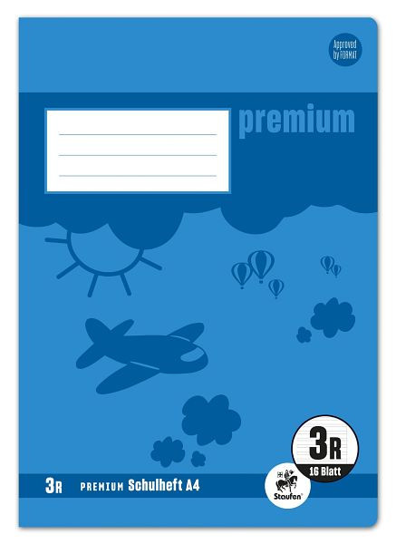 Staufen Heft PREMIUM LIN 3R - A4, 16 Blatt, 90 g/qm, DoppelPREMIUM LIN ien mit Rand, 734010383