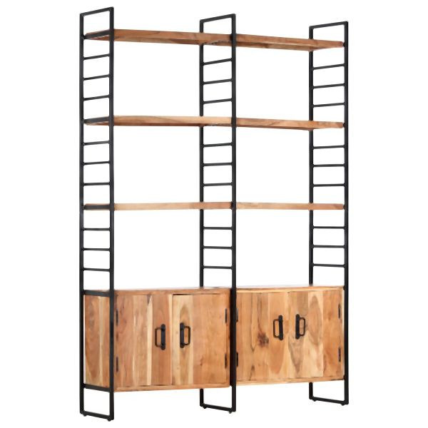 vidaXL Bücherregal 4 Etagen 124x30x180 cm Massivholz Akazie, 284416