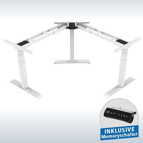Deskin Höhenverstellbares Ecktischgestell FLEX MODUL, elektrisch höhenverstellbar, für Tischhöhe 580 - 1230 mm, VE: 2 Stück, 352918