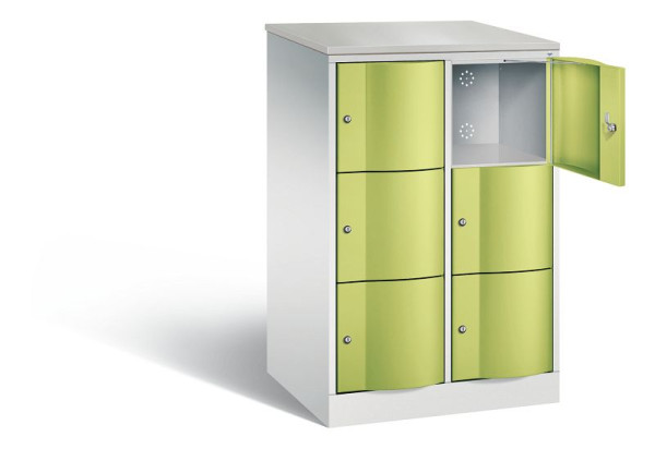 C+P XL-Schließfachschrank Resisto, H1255xB772xT640mm, Farbe: Lichtgrau / Viridingrün, 8573-273 S10118
