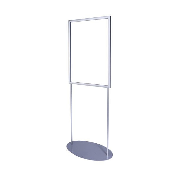 VKF Renzel Plakat-Bodenständer / Infoaufsteller / Plakatdisplay „Multi Ellipse”, Stahl silber, 51.0186.2