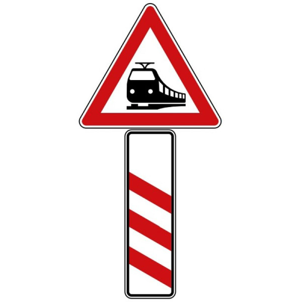 Stein HGS Bahnübergang mit dreistreifiger Bake (Aufstellung links) Nr. 156-20, 630 mm /Alform/RA1, 156-20-112