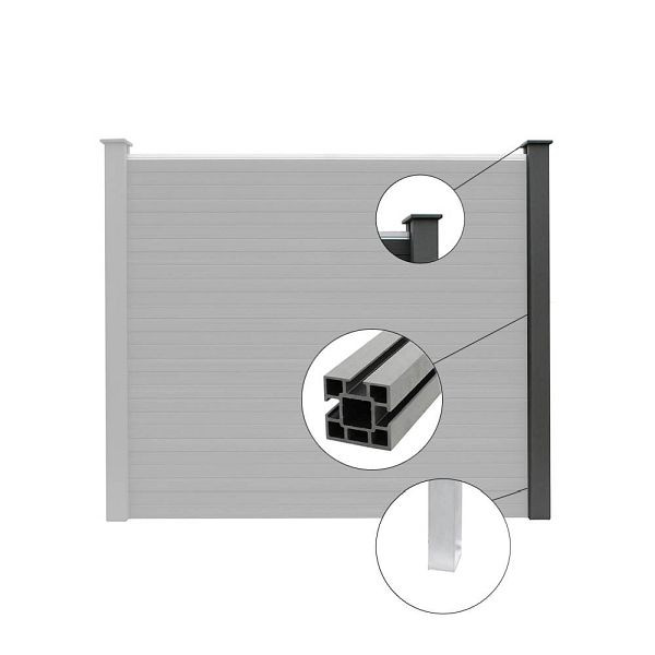 HOME DELUXE WPC Sichtschutzzaun CALLADO, Pfosten, 10893