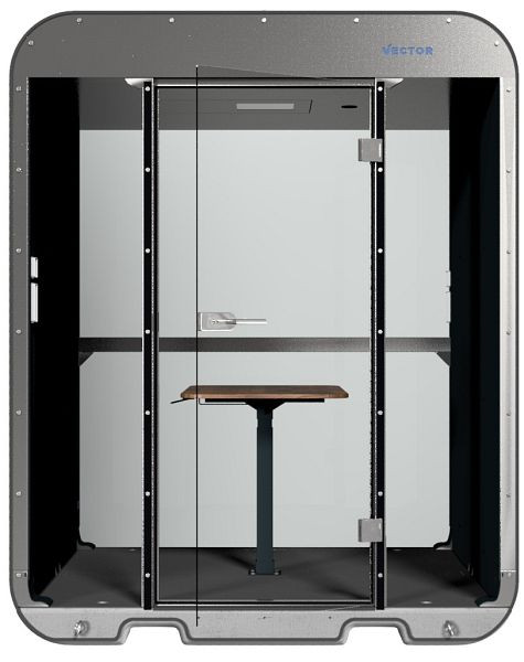 SCHAKE-VECTOR Mobiles Bürohäuschen V-Office, verzinkt, Anschluss per 230 V CEE-Stecker, Verschließbarer Zugang zur Elektronik, VPOF22VOO0126
