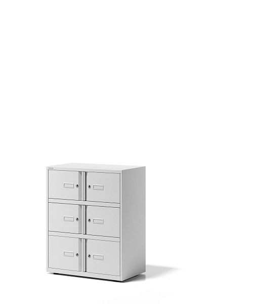 Bisley Office Lodge Essentials, 6 Türen: 4x H 267 & 2x H 304 mm, verkehrsweiß, YELD0810696