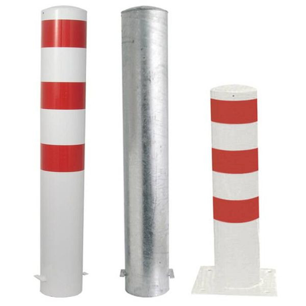 Stein HGS Stahlrohrpoller/Rammschutzpoller -Bollard-, 1500mm, zum Einbetonieren, ohne Farbe, 1 Öse, mit schraubbarer Stahlkappe, Wandstärke: 3,6 mm, 40191-1-470.80