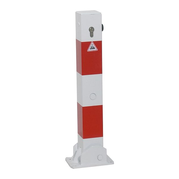 Schake Absperrpfosten Stahlrohr 70 x 70 mm umlegbar, mit Profilzylinderschloss 500 mm Überflur, feuerverzinkt, 4715UZB