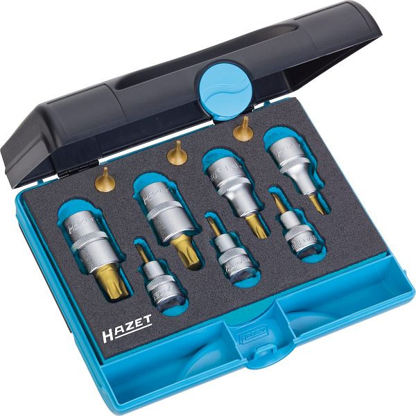 Hazet Werkzeug Satz TORX®, Vierkant hohl 6,3 mm, Vierkant hohl 10 mm, Vierkant hohl 12,5 mm, Innen TORX® Profil, Anzahl Werkzeuge: 10, 1557/10