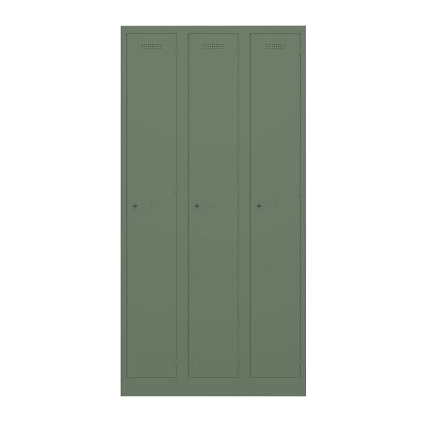 Bisley Garderobenschrank Primary Locker, 3 Abteile, 623 olivgrün, PL3050T1623
