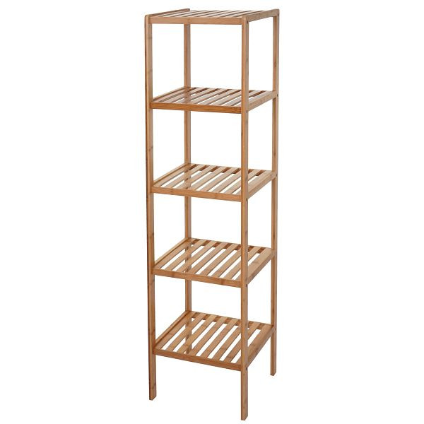 Mendler Badregal HWC-B18, Badezimmer Badschrank Standregal, Bambus, 140x34x33cm, 57552