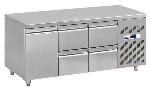 NordCap COOL-LINE Kühltisch KT 1795 1T 4Z, steckerfertig, 1 Tür und 4 Schubladen 1/2, Korpushöhe: 660 mm, Tiefe: 700 mm, 46711102M02-K-N-C