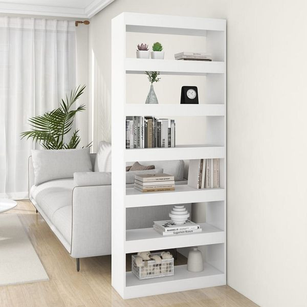 vidaXL Bücherregal/Raumteiler Weiß 80x30x198 cm Holzwerkstoff, 811727