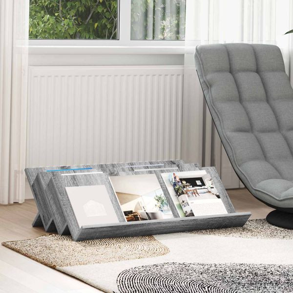 vidaXL Magazinregal Graues Sonoma 90 x 53 x 28,5 cm Holzwerkstoff, 890893