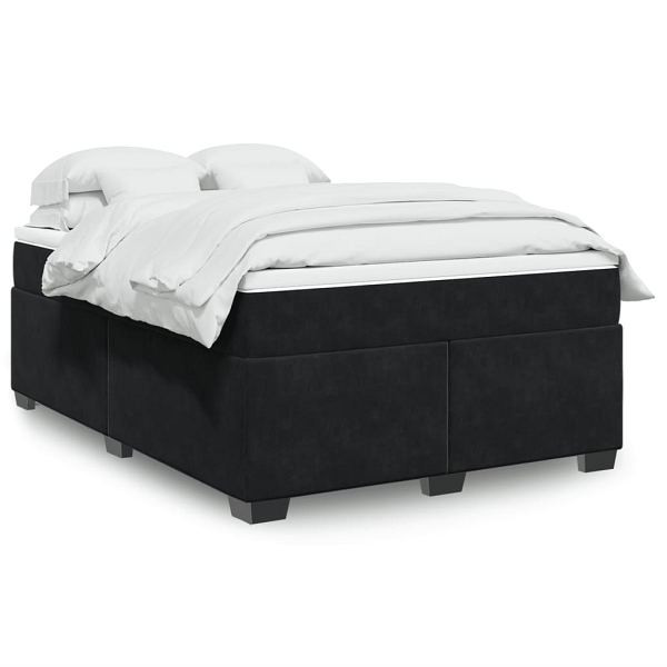 vidaXL Boxspringbett mit Matratze Schwarz 140x190 cm Samt, 3285283