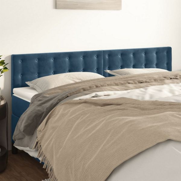 vidaXL Kopfteile 2 Stück Dunkelblau 80x5x78/88 cm Samt, 346494