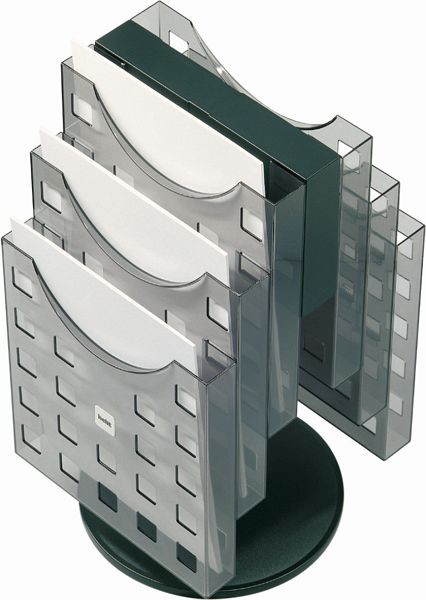 helit Tischprospekthalter drehbar "the turn grid" 6 x DIN A4, grau transparent, H6255708