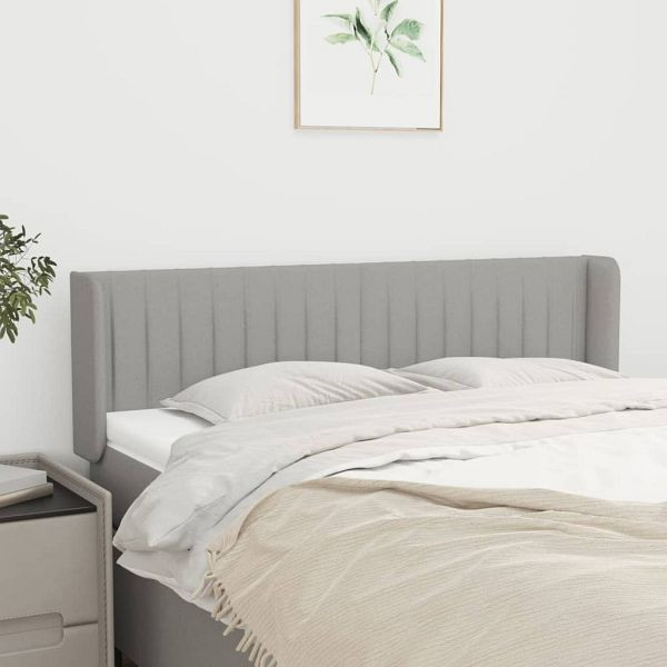 vidaXL Kopfteil mit Ohren Hellgrau 147x16x78/88 cm Stoff, 3119004