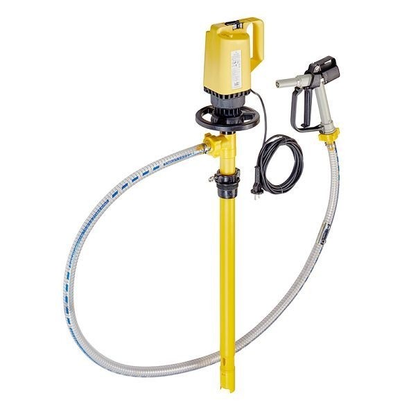 Lutz Fasspumpen-Set - LAUGEN, Motor elektrisch (MI 4-500W), Tauchtiefe: 1200 mm (Container), für dünnflüssige Chemikalien, 0205-102
