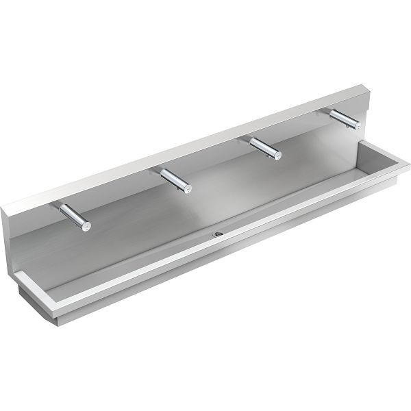 KWC Waschplatzeinheit, PLANOX, Edelstahl, 2400x530x440 mm, 4x Waschplätzen Wandventil elektronisch gesteuert, 3600004040