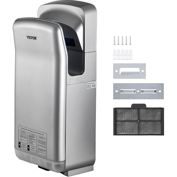 VEVOR Händetrockner 2 kW Kommerzieller elektrischer Händetrockner HEPA-Filter, GSJLSGSPQSYS-U5PEV2