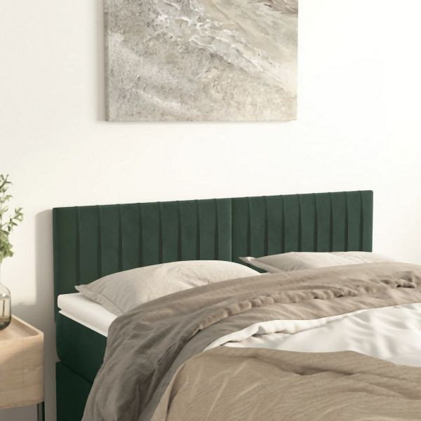 vidaXL Kopfteile 2 Stück Dunkelgrün 72x5x78/88 cm Samt, 346253
