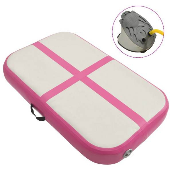 vidaXL Aufblasbare Gymnastikmatte mit Pumpe 60x100x15 cm PVC Rosa, 92652