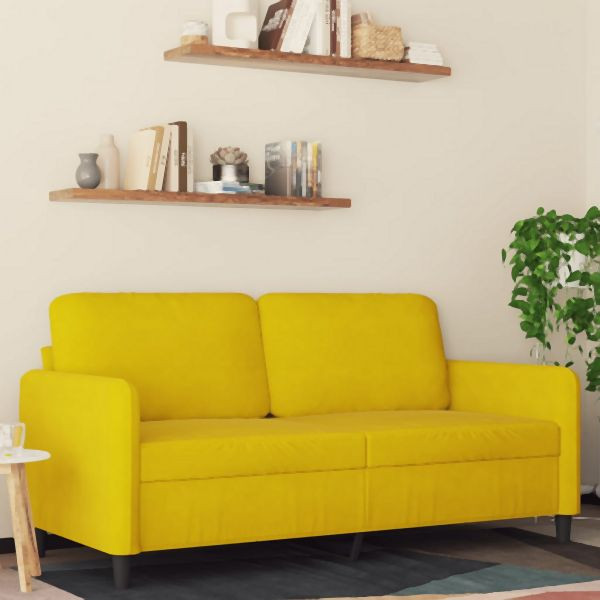 vidaXL 2-Sitzer-Sofa Gelb 140 cm Samt, Platz zum Plaudern, 359448