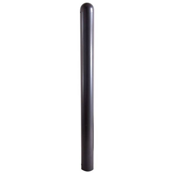 Stein HGS Stilpoller Ø 102 mm mit Halbkugelkopf, Ortsfest, zum Einbetonieren mit Erdanker, weiß mit roten Leuchtstreifen, 1 Öse, 494bsonder-rw-1
