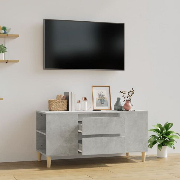 vidaXL TV-Schrank Betongrau 102x44,5x50 cm Holzwerkstoff, 819600