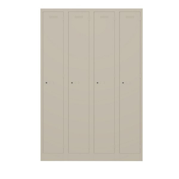 Bisley Garderobenschrank Primary Locker, 4 Abteile, 643 sand, PL3050Q1643