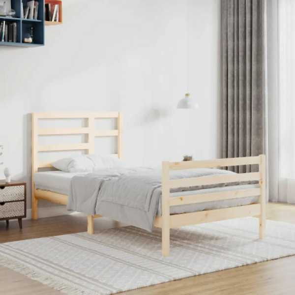 vidaXL Massivholzbett 90x200 cm, 3105845, 8720287045878
