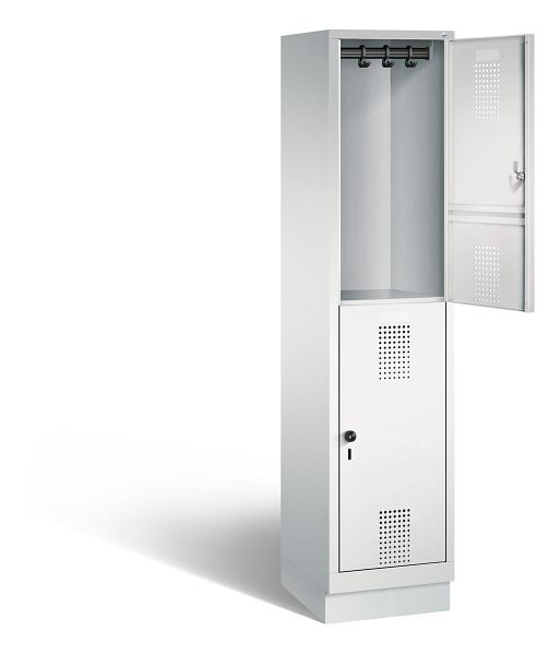 C+P Spind doppelstöckig Evolo, H1800xB420xT500mm, Farbe: Lichtgrau, 48320-12 S10003