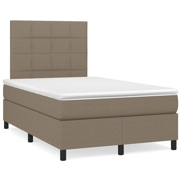 vidaXL Boxspringbett mit Matratze & LED Taupe 120x190 cm Stoff, 3270201