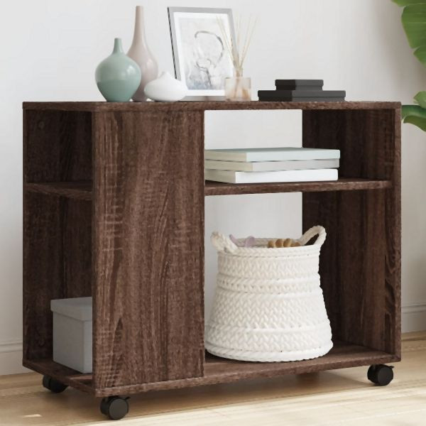 vidaXL Beistelltisch mit Rollen Braun Eiche 70x35x60 cm Holzwerkstoff, 853152
