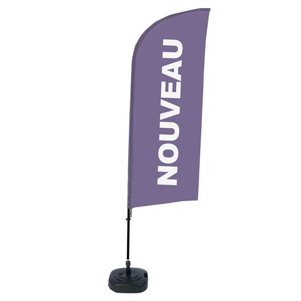Showdown Displays Beachflag Alu Wind Komplett-Set Neu Violett Französisch, BFAW310-WT21-I501
