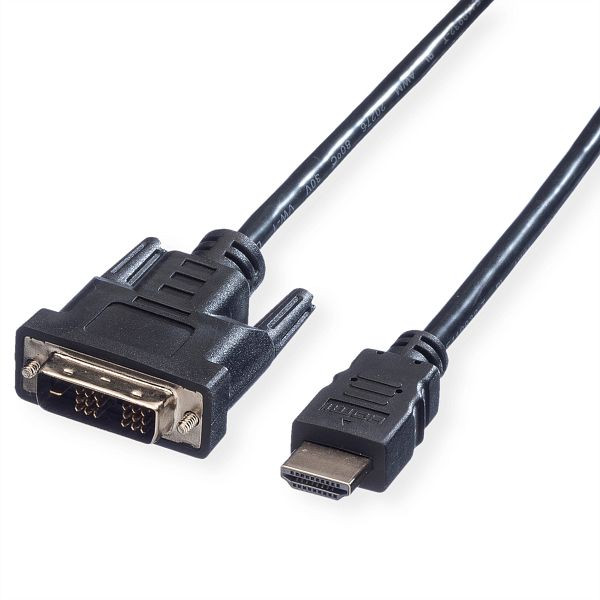 VALUE Kabel DVI (18+1) ST - HDMI ST, schwarz, 2 m, 11.99.5522