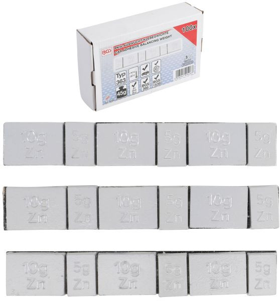 BGS Auswuchtklebegewichte, Typ 363, 45 g, 100-teilig, 9426