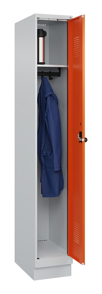 C+P Spind Evolo PLUS, mit Sockel, 1 Abteil, 1950x300x500mm, 7035/2004, Verschluss Drehriegel, Ablageböden 1, 049020-10 S10002
