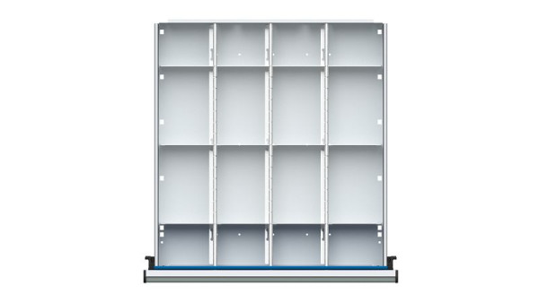 Ulmia Schubladeneinteilungsmaterial, Serie V + T (BL), 1/4 Teilung für Schublade, 138 mm, 901.911, 4014641061562