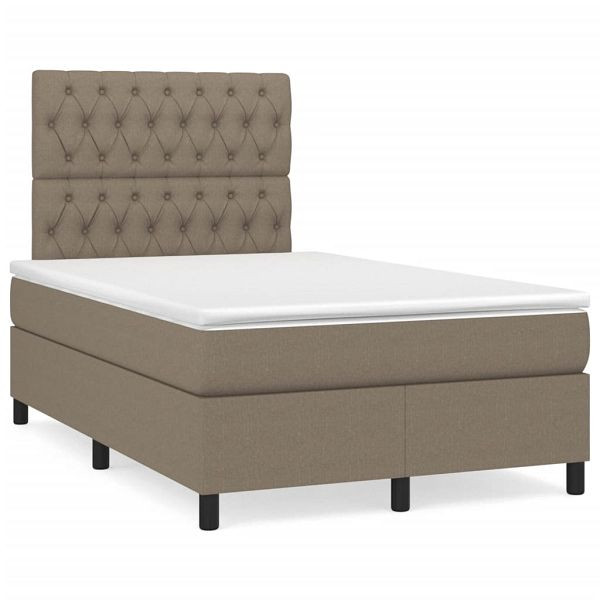 vidaXL Boxspringbett mit Matratze Taupe 120x190 cm Stoff, 3269906