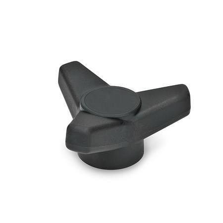 Ganter Dreisterngriffe mit Edelstahl-Buchse (GN 5330.5-45-M6-E), VE: 10 Stück, 5330.5-45-M6-E