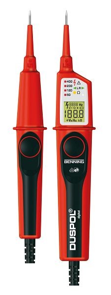 Benning DUSPOL digital, Digitaler TRUE RMS Spannungsprüfer mit Widerstands-/ Frequenzbereich 1-1000VAC, 1200VDC, 050263