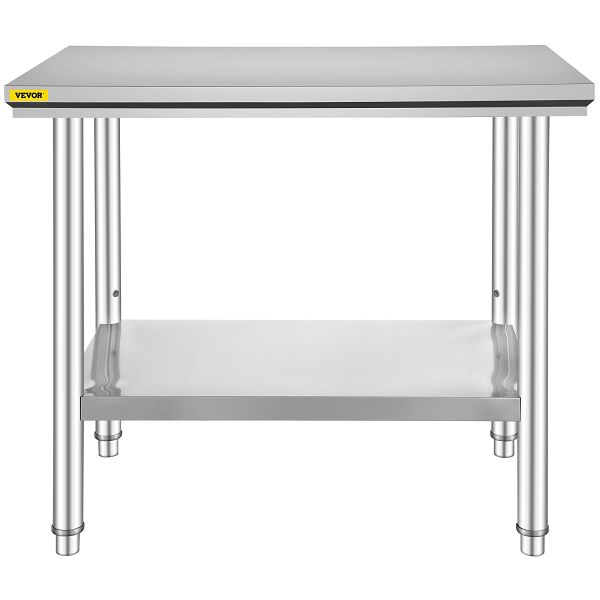 Table Pliante En Inox 120x60x75 Cm - Table De Travail, Cuisine, Restauration - Rectangulaire, Robuste