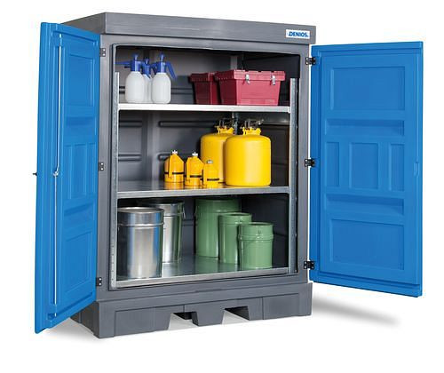 DENIOS PolySafe-Depot Typ K für Kleingebinde inkl. Regalsystem, aus Kunststoff, 218998