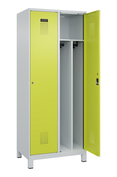 C+P Spind Evolo PLUS, mit Füßen, 2 Abteile, 1950x800x500mm, 7035/0024, Verschluss Zylinderschloss, 049010-22F S10042