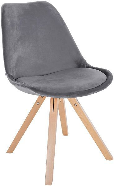 CLP Stuhl Sofia Samt Square, grau, 321620, 4251756485337